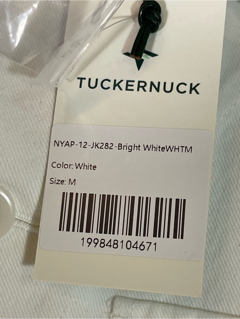 Tuckernuck White Bunny Barn Jacket Size Medium NWT Relaxed Fit Corduroy Collar - Picture 11 of 16